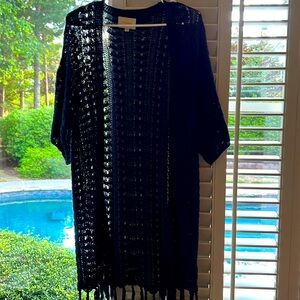 Beautiful Navy Summer Sweater.  Perfect to wear over a tank.